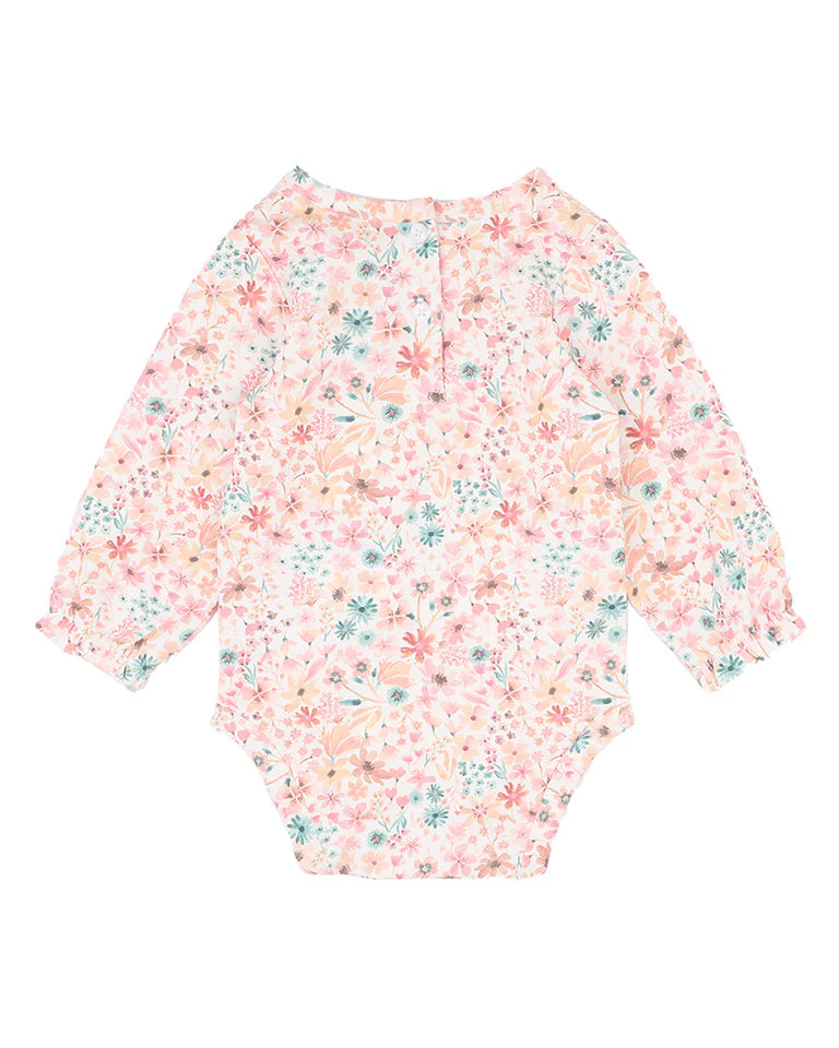 FERN FLORAL ORGANIC LS BOSYSUIT
