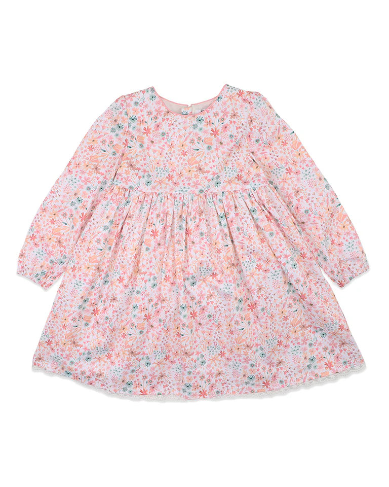 FERN FLORAL ORGANIC DRESS 0-7 YRS