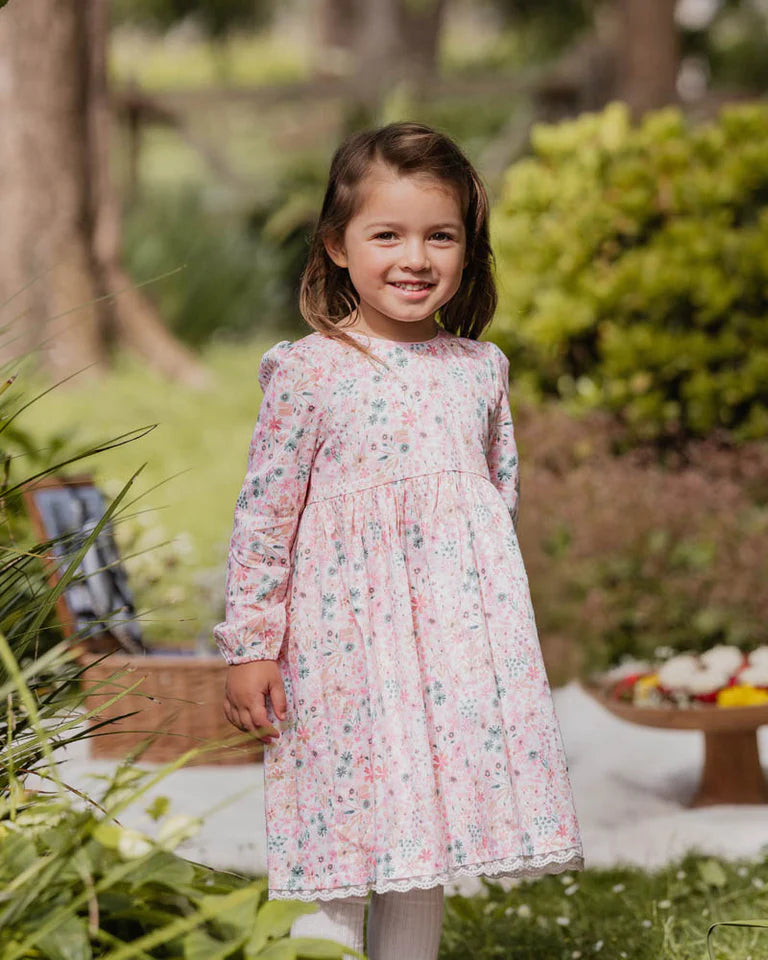FERN FLORAL ORGANIC DRESS 0-7 YRS