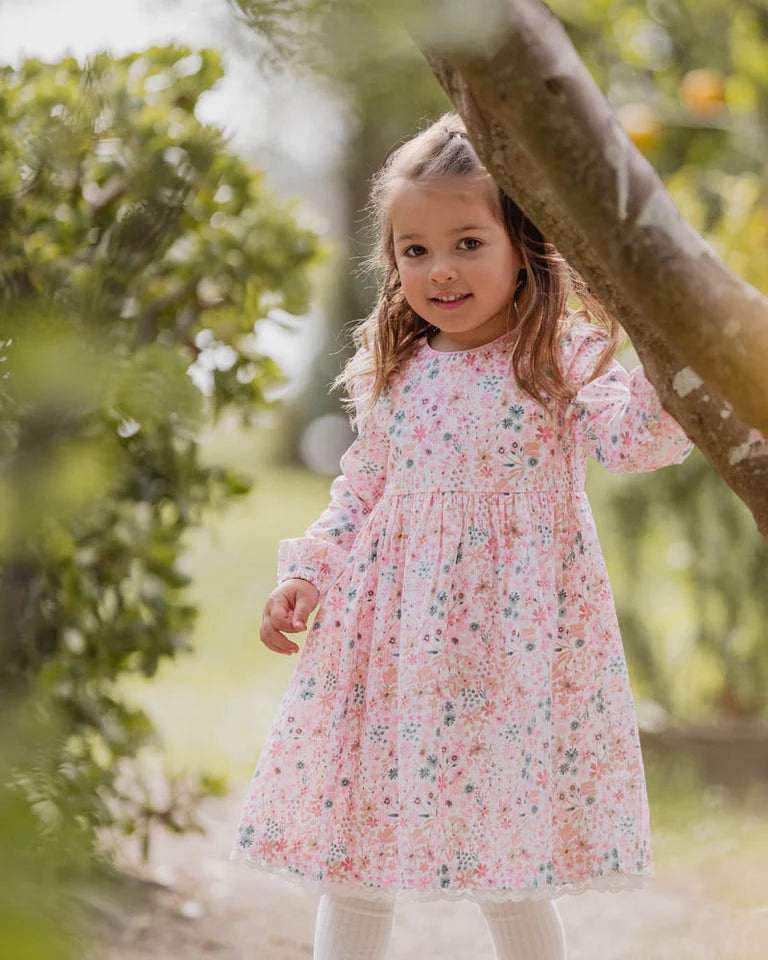 FERN FLORAL ORGANIC DRESS 0-7 YRS