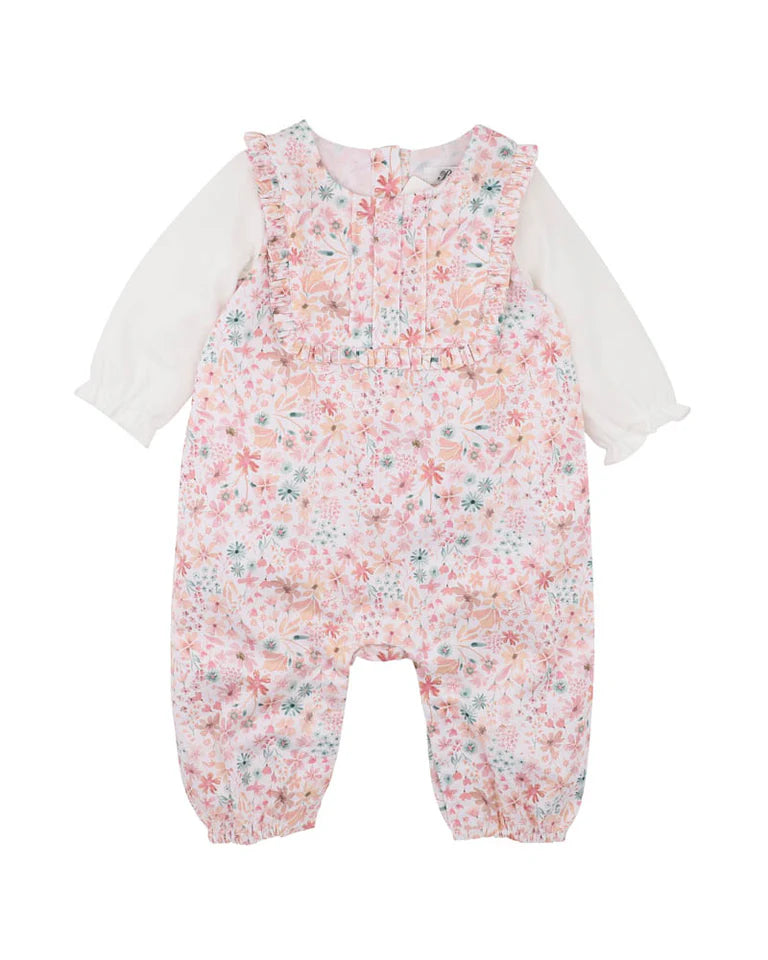 FERN FLORAL ORGANIC LS ROMPER