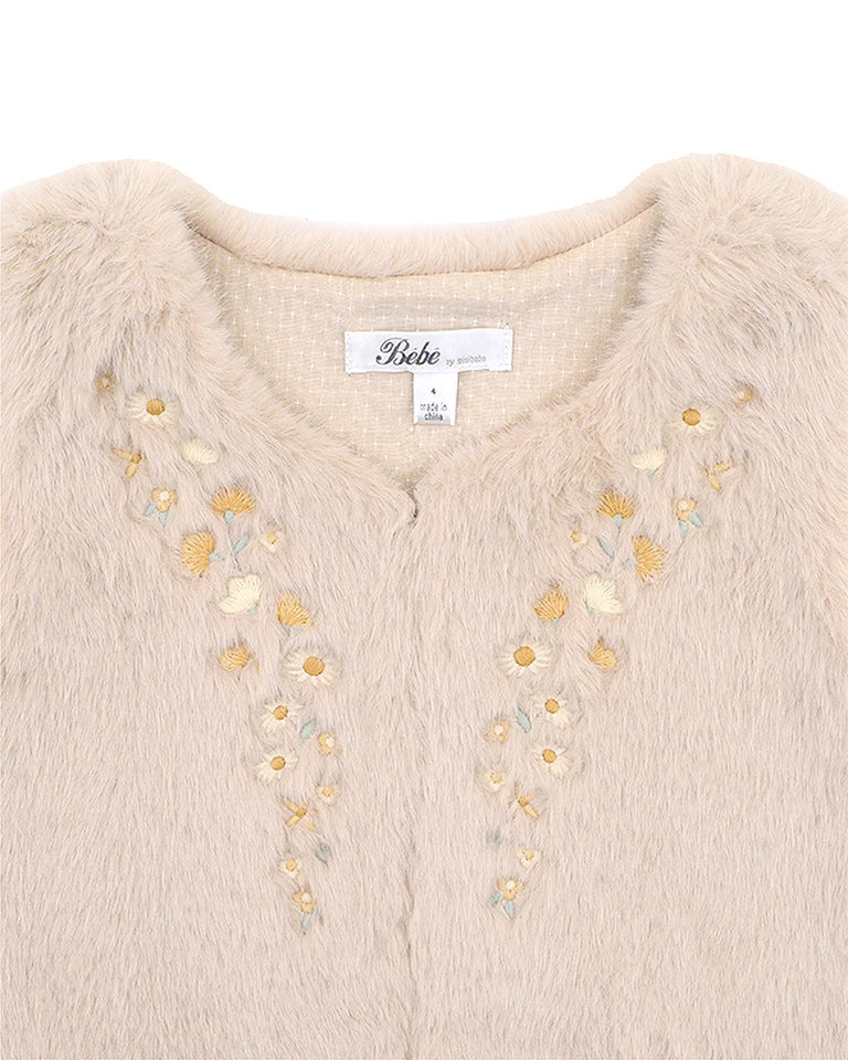 WINNIE EMB. FAUX FUR VEST 3-7 YRS