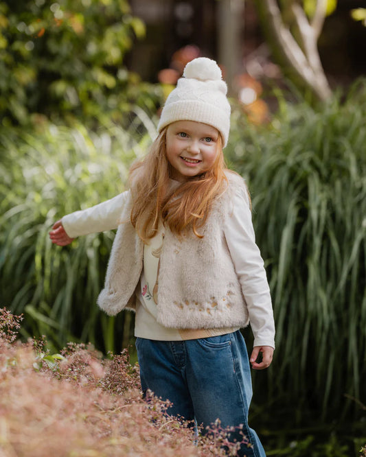 WINNIE EMB. FAUX FUR VEST 3-7 YRS