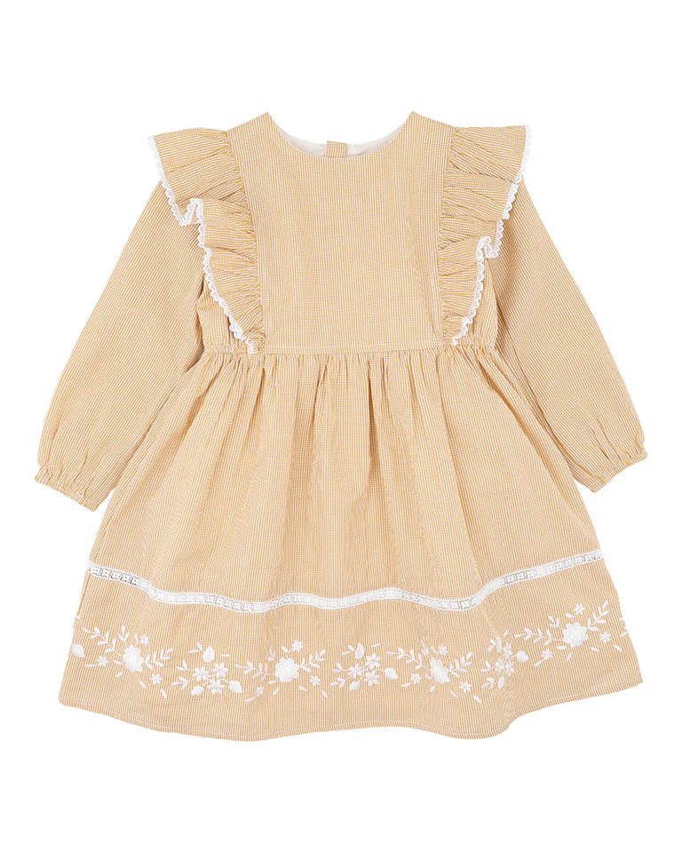 WINNIE EMB. GINGHAM DRESS 3-7 YRS