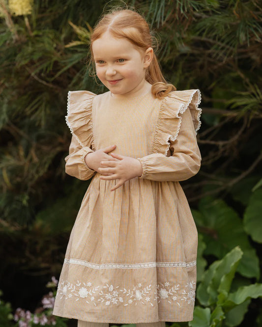 WINNIE EMB. GINGHAM DRESS 3-7 YRS