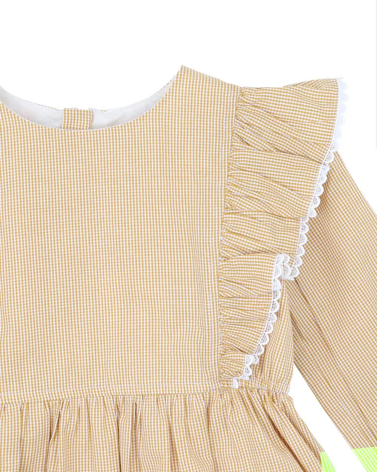 WINNIE EMB. GINGHAM DRESS 3-7 YRS