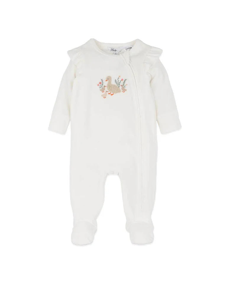 EMMY VELOUR ZIP ONESIE