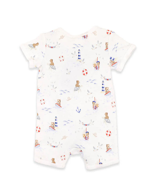 AXEL PRINT ORGANIC SS ZIP ROMPER
