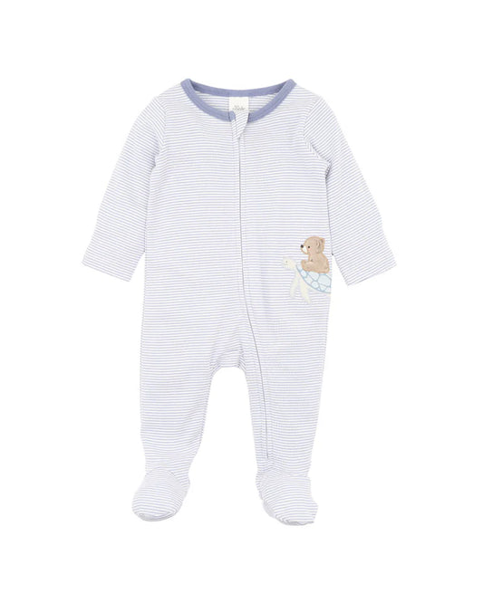 AXEL STRIPE ORGANIC LS  ZIPSUIT