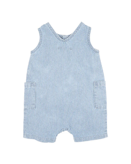 CLAYTON STRIPE DENIM ROMPER
