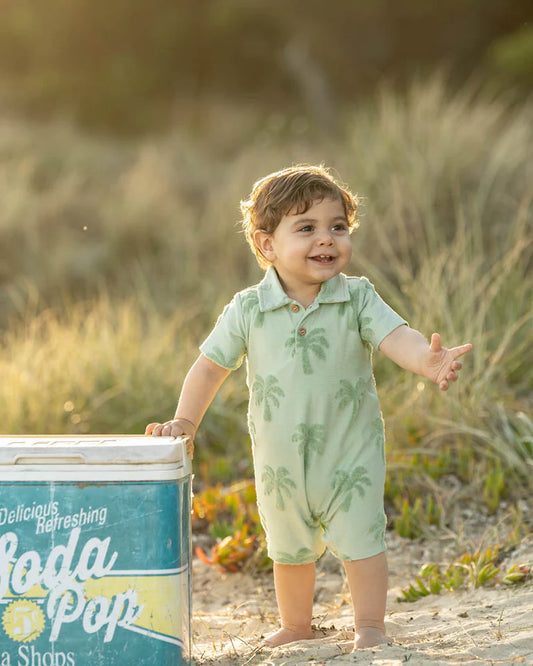 IVAN TROPICAL TREES POLO ROMPER