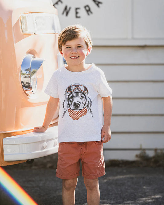 HARLAN AVIATION DOG TEE 3-5 YRS