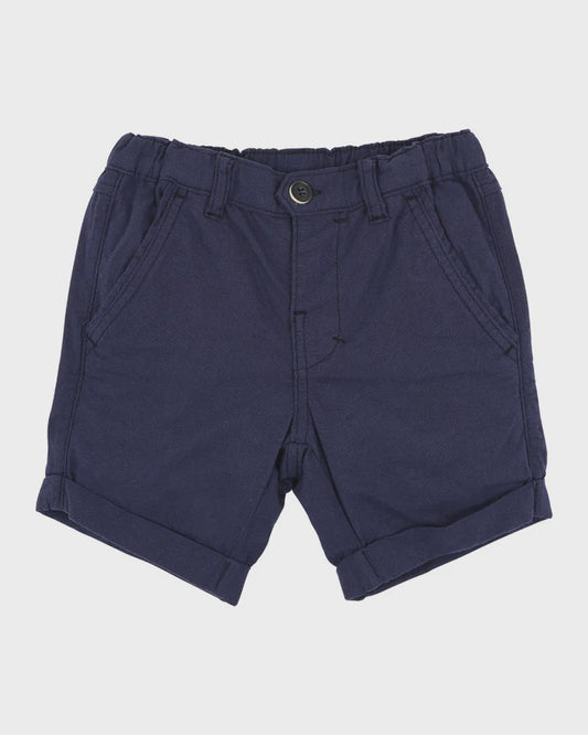 NAVY ROMAN POCKET SHORTS 3-7YRS