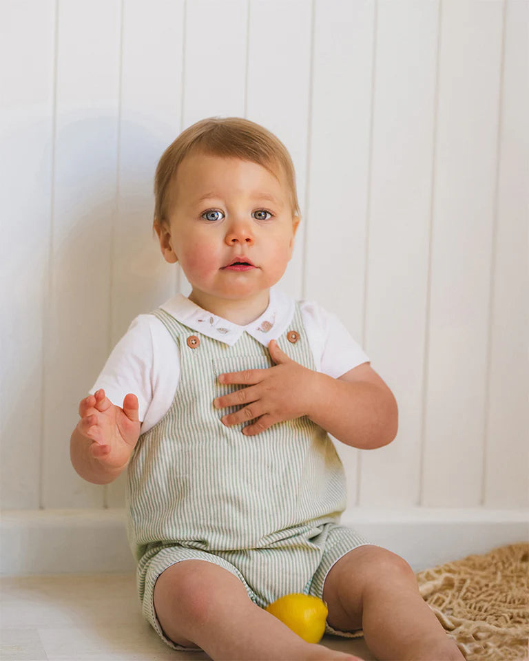 ROMAN GREEN STRIPE OVERALLS