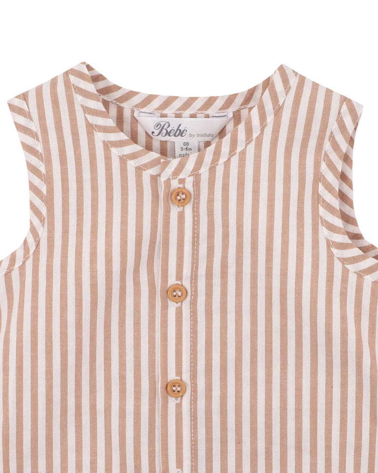 BRADY STRIPE WOVEN ROMPER