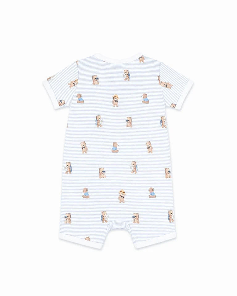 BRADY STRIPE ORGANIC SS ZIP ROMPER