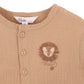SWAY TEXTURED EMBROIDERED LION ROMPER