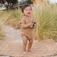 SWAY TEXTURED EMBROIDERED LION ROMPER