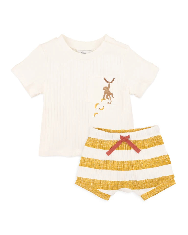 ORGANIC WIDE RIB SHORTS & TEE SET
