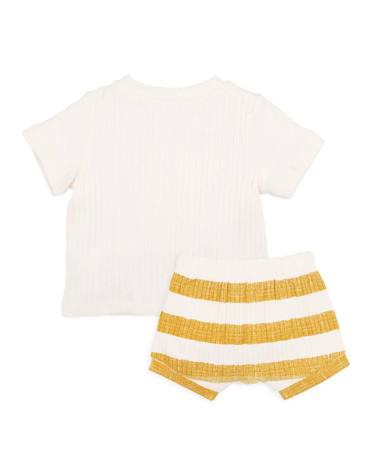 ORGANIC WIDE RIB SHORTS & TEE SET