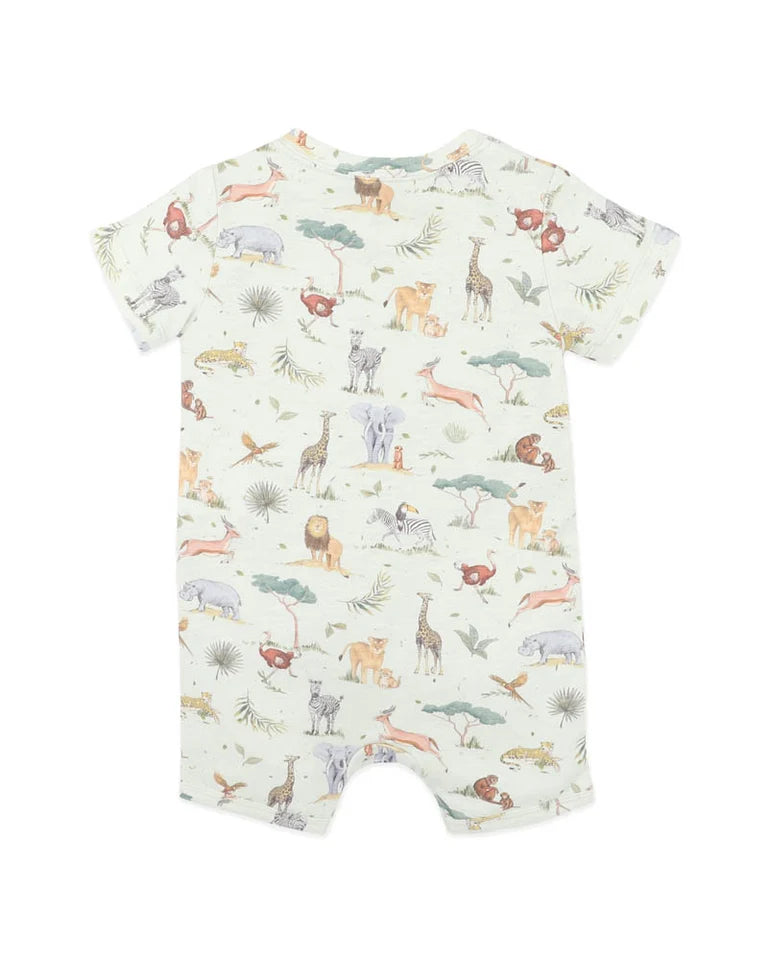 SWAY ORGANIC SS ZIP ROMPER