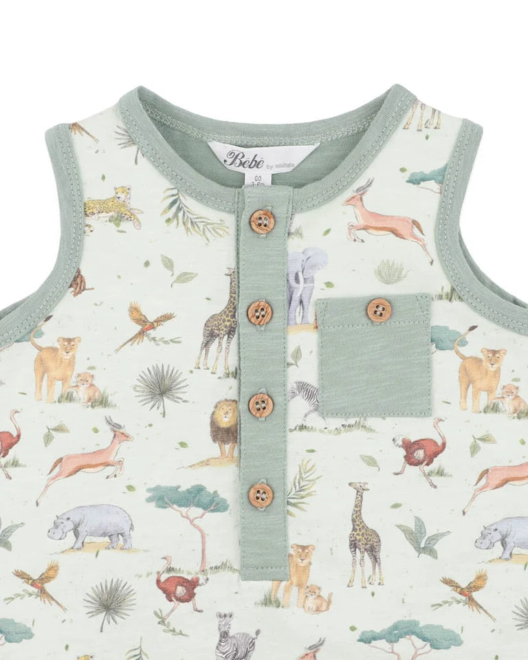 SWAY PRINT ELEPHANT ROMPER