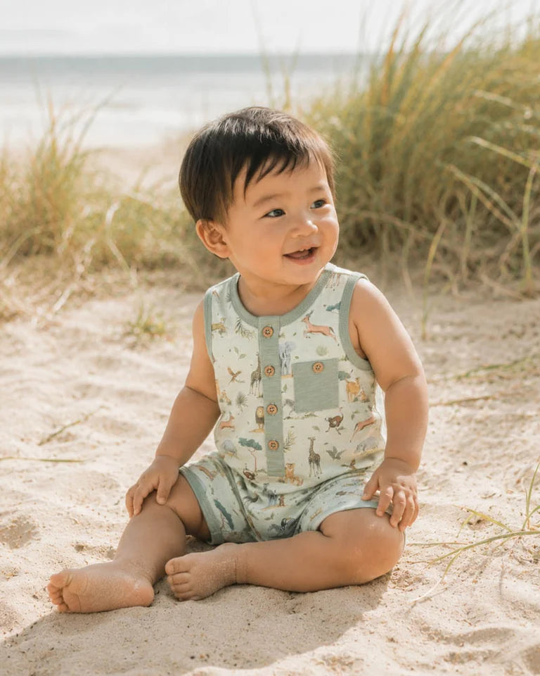 SWAY PRINT ELEPHANT ROMPER