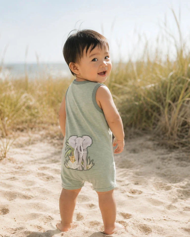 SWAY PRINT ELEPHANT ROMPER