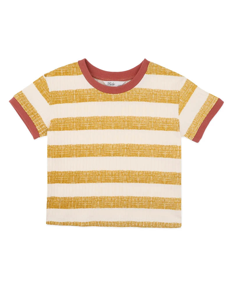 SWAY ORGANIC STRIPE WIDE RIB TEE 3-5Y
