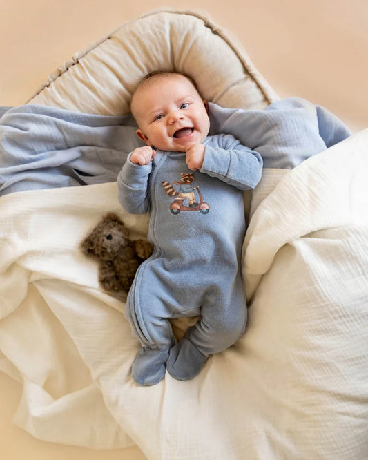 ALVIN VELOUR ZIP ONESIE