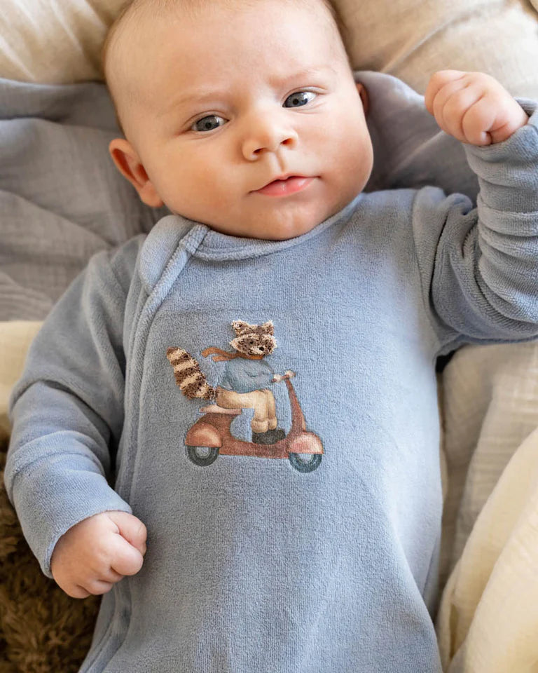 ALVIN VELOUR ZIP ONESIE