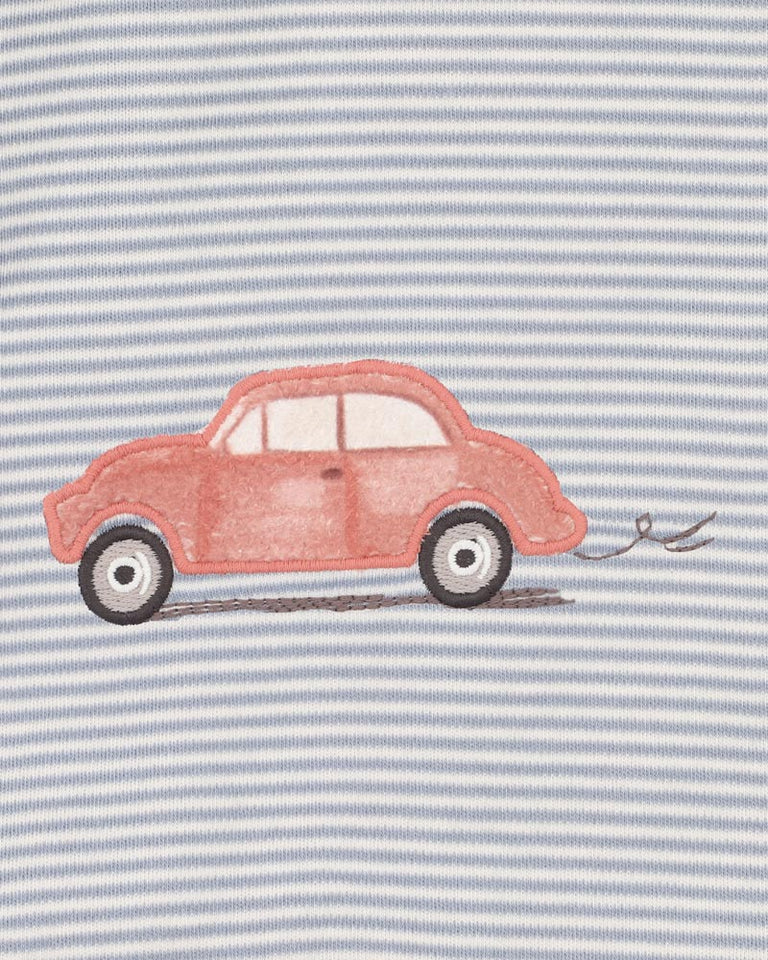 ALVIN STRIPE ORGANIC ZIPSUIT
