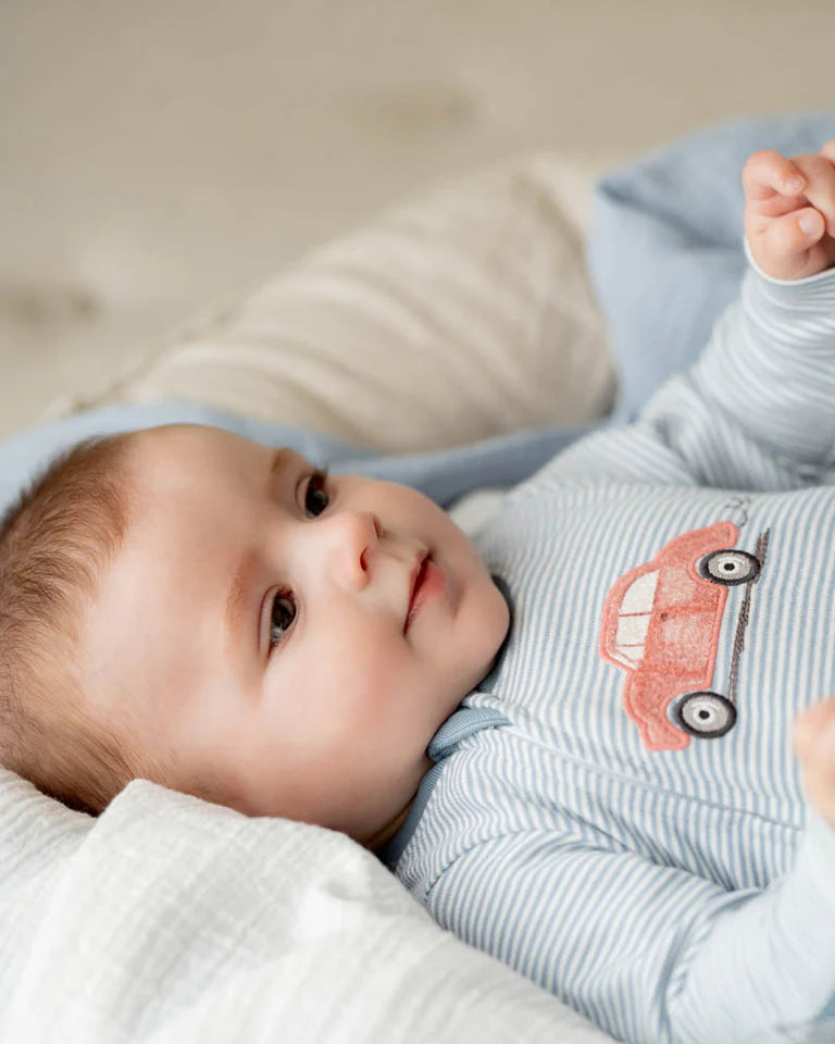 ALVIN STRIPE ORGANIC ZIPSUIT
