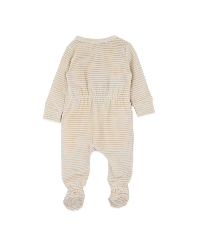 HUNTER STRIPE VELOUR ZIP ONESIE
