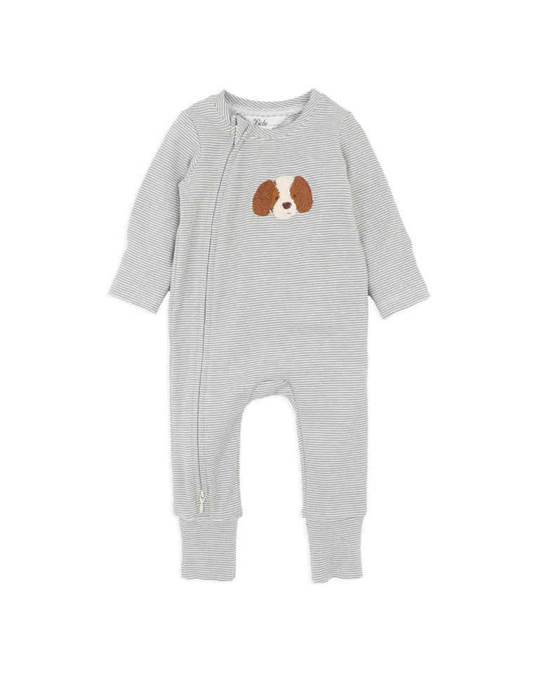OTTO STRIPE ORGANIC ZIPSUIT