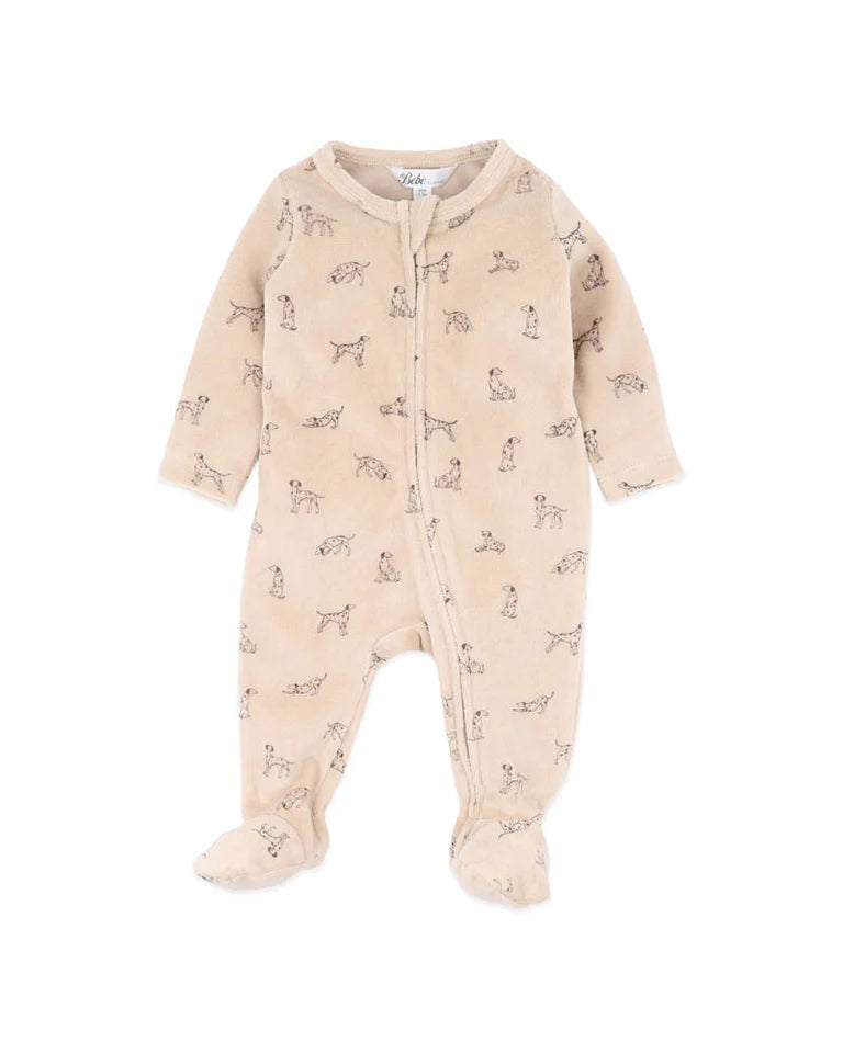 OTTO VELOUR ZIP ONESIE