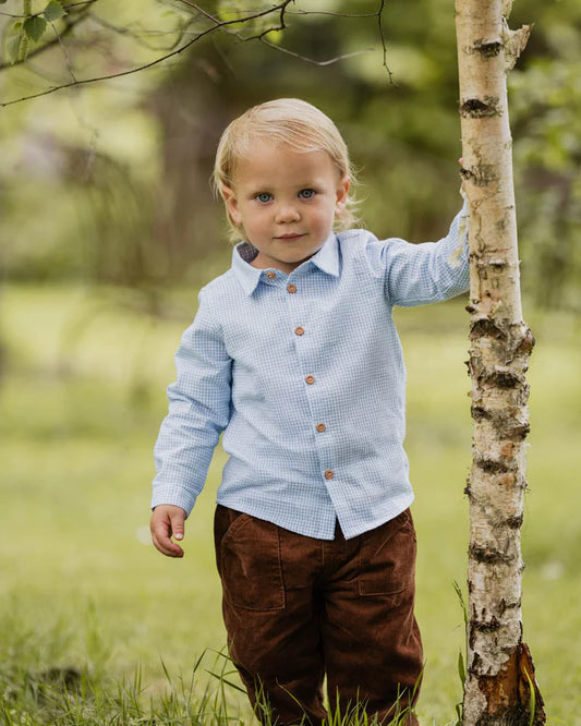 JAKE BLUE CHECK LS SHIRT 2-7 YRS