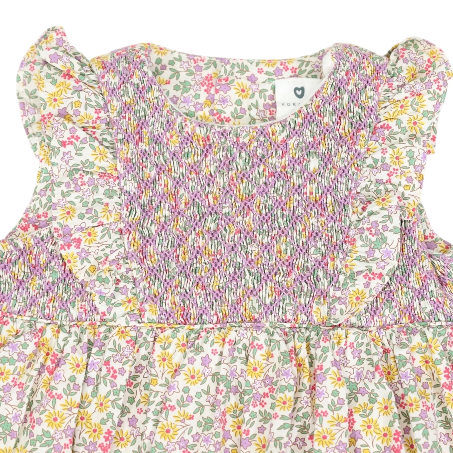 Floral Smocked Sunsuit Yellow Floral
