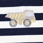Truck Applique Tee Navy Stripe