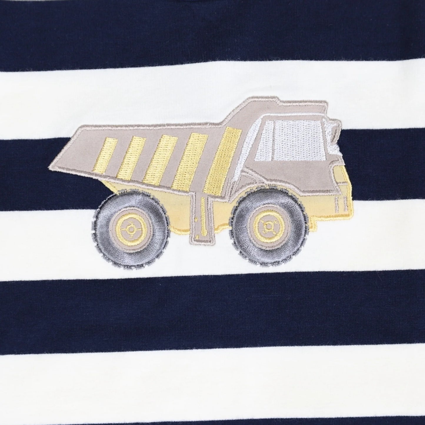 Truck Applique Tee Navy Stripe