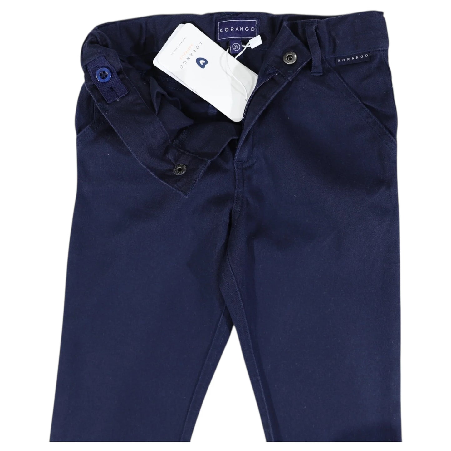 Stretch Twill Chino with Elastic Waist Navy