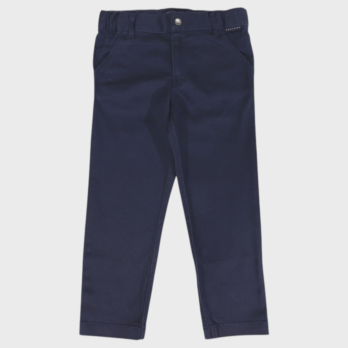 Stretch Twill Chino with Elastic Waist Navy