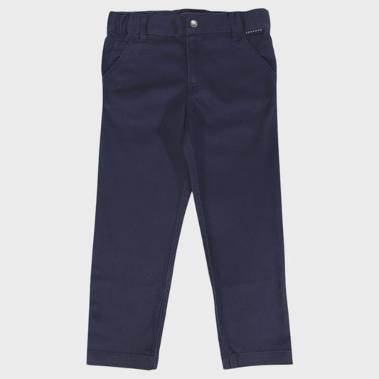 Stretch Twill Chino with Elastic Waist Navy