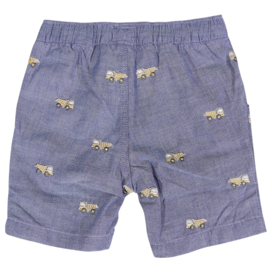 Embroidered Truck Chambray Short Dark