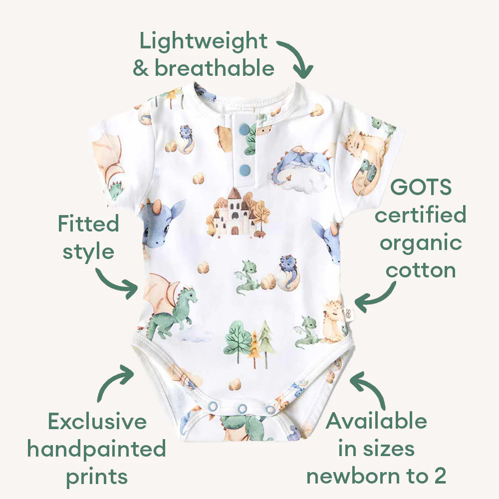 Dragon Short Sleeve Organic Bodysuit