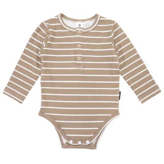 Striped Bodysuit Beige