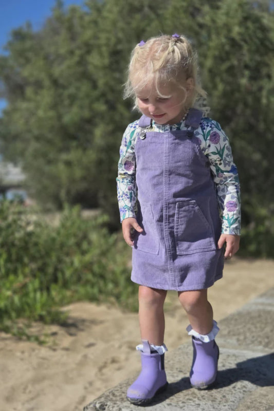 Girls Lilac Cord Dress