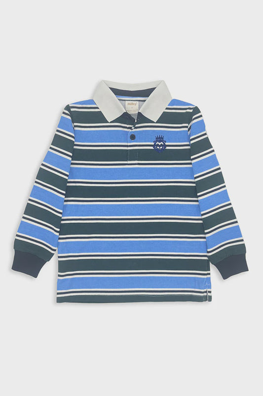 Boys Green Stripe Rugby