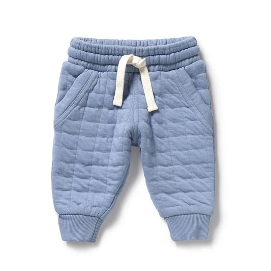 Sky Blue Organic Quilted Sweat Pant