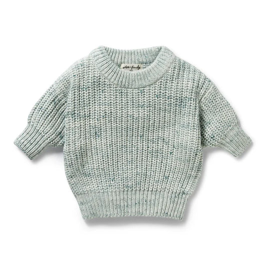 Moss Speckle Organic Knitted Jumper